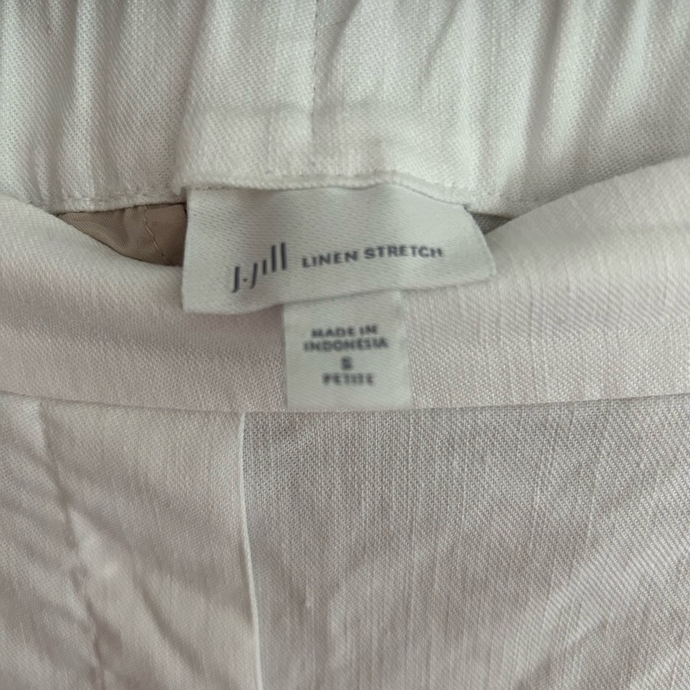 J Jill White stretch linen cropped pants - Picture 3 of 3